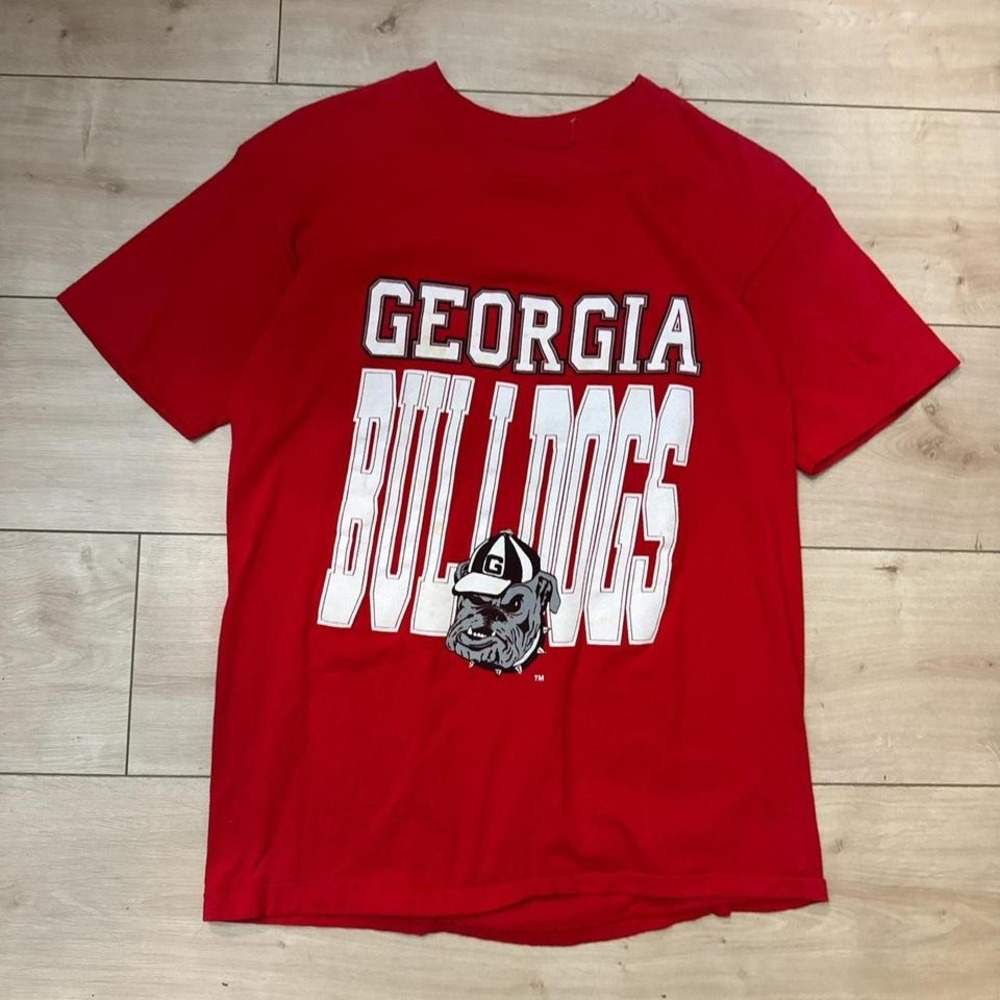 Georgia Bulldogs red and white cotton tee